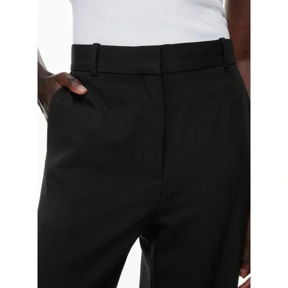 NWT Aritzia Babaton Agency Pant Wool Twill HIgh Waisted Trousers in Black Short - Picture 13 of 16